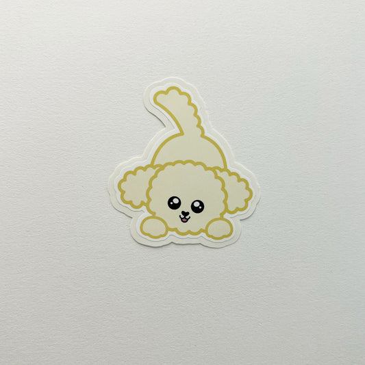 Poodle Ready to Play Sticker