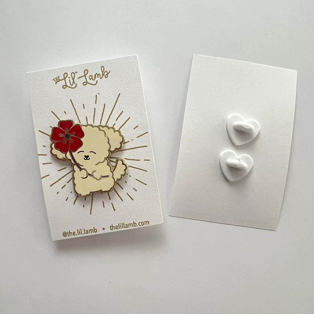 Red Flower Pup Pin